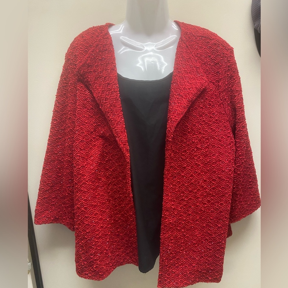 Alfred Dunner Red Textured Blazer